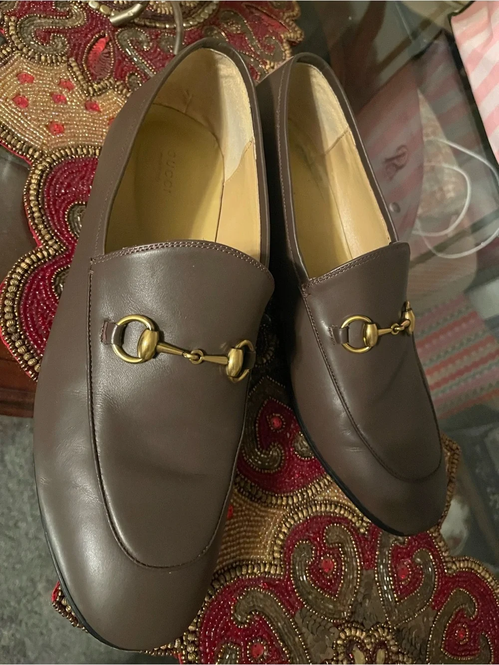 Gucci Brown Leather Horsebit Loafers